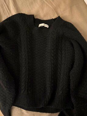 Pull&Bear Women's Black Cable Knit Sweater Size M